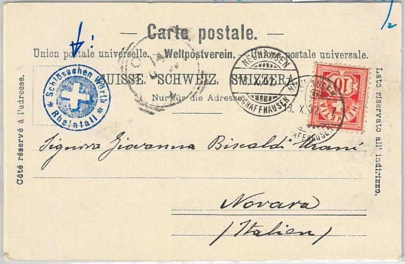 64102 - SWITZERLAND  - POSTAL HISTORY: POSTCARD to ITALY 1902