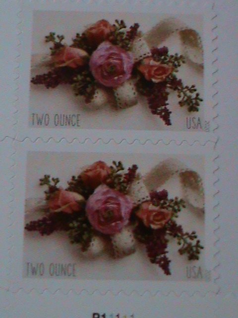 ​UNITED STATES-2020- WEDDING ROSES FOREVER TWO OUNCE STAMPS MNH PAIR-VF