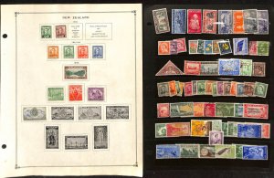 New Zealand Stamp Collection on 50 Scott International Pages (CM)