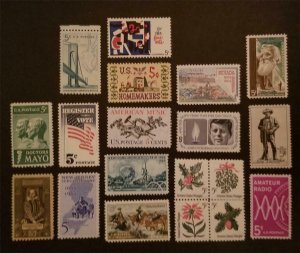 1964 US Commemorative Stamp Year Set MNH OG Mint Scott 1242-1260 Unused