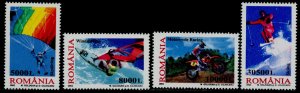 Romania 4596-9 MNH Extreme Sports, Skydiving, Skiing, Windsurfing, Motorcycles