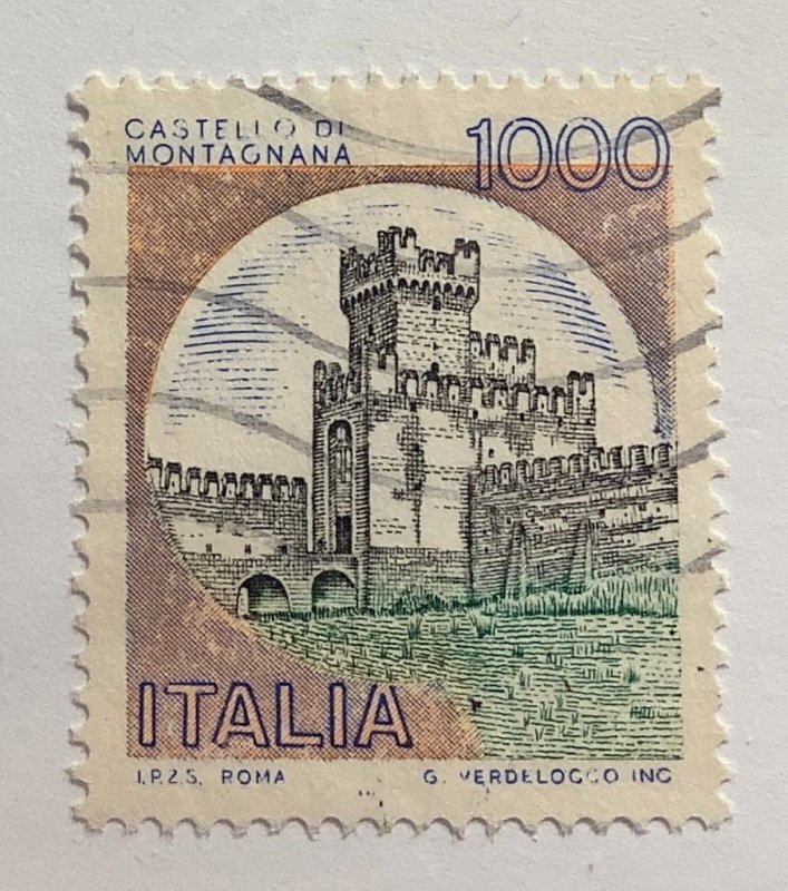 Italy 1980 Scott 1431 used - 1000 l, Montagnana castle,  Padua