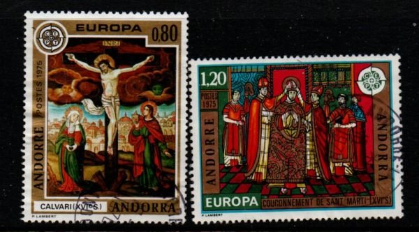 Andorra (Fr) Sc 236-37 1975 Europa stamp set used