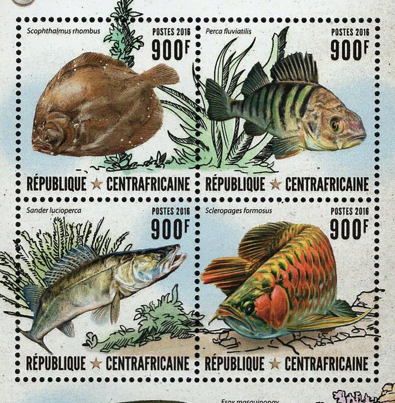 Fish Stamp Sander Lucioperca Scophthalmus Rhombus S/S MNH #6585-6588 