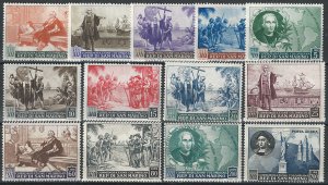 1952 San Marino Cristoforo Colombo 13v. MNH Sassone n. 372/83+A