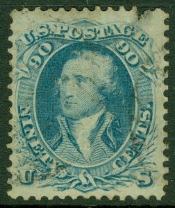 EDW1949SELL : USA 1861 Scott #72 VF, Used. Light cancel. Small faults. Cat $600.