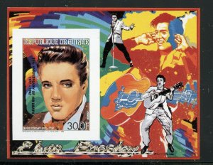 GUINEA 15th MEM ANN OF ELVIS PRESLEY ENGLISH  REVERSED INSC DEL IMPF S/S MINT