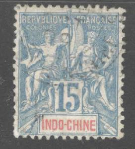 French Indo-China Scott 10 Used 1892 Navigation and Commerce quadrille paper