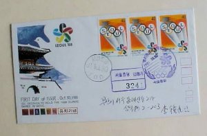 KOREA  REGISTERED EXPO 1988 FDC