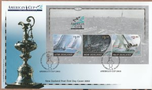 New Zealand 2003 America's Cup 2003 Mini Sheet FDC