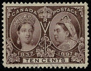 CANADA QV 1897 JUBILEE ISSUE 10c PURPLE MINT UNUSED(MH) SG131 Wmk.none P.12 VGC