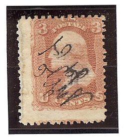 U.S. Used Scott #88 3 cent Rose