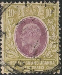 East Africa & Uganda Prot. #34 Used  From 1907-08