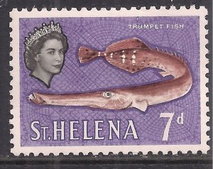 St Helena 1961 QE2 7d Trumpet Fish MM SG 182 ( A615 )