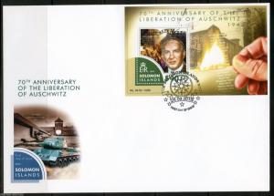 SOLOMON ISLANDS 2015 70th ANNIVERSARY OF THE LIBERATION OF AUSCHWITZ S/S FDC