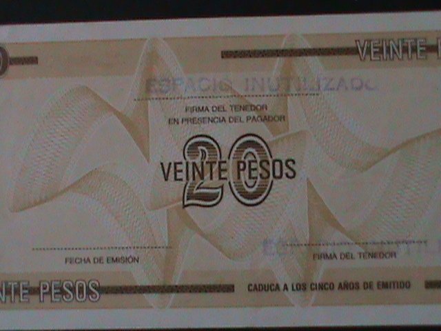 ​CUBA-NATIONAL BANK OF CUBA-$20-PESO-TOURIST EXCHANGE CERTIFICATE-UNC-VF-RARE