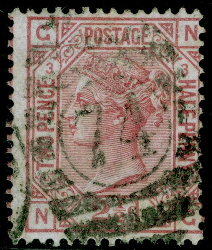 SG139, 2½d rosy mauve plate 3, USED. Cat £160. WMK ANCHOR. NG