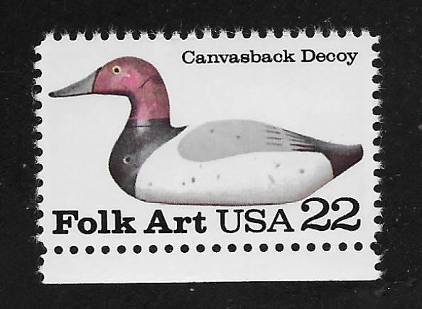 SC# 2140 - (22c) - Duck Decoys, Canvasback, MNH single