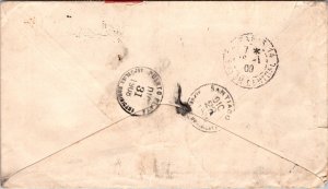 1908 Santiago Dominican Republic Cover Puerto Plata to Paris France Postage Due