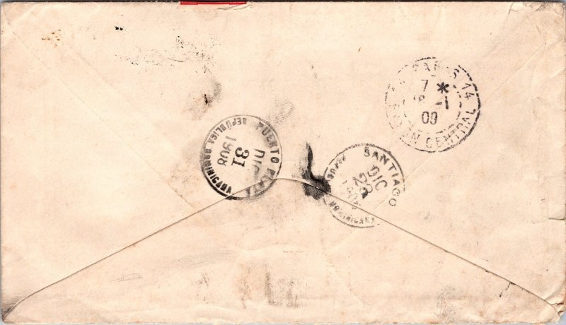 1908 Santiago Dominican Republic Cover Puerto Plata to Paris France Postage Due