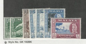 Malaya Kelantan, Postage Stamp, #76-80, 88, 90 Mint NH, 1957-63, JFZ