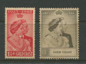 Gold Coast - Scott  142-143 - Silver Wedding - 1948 - MNG - Set of 2 Stamps