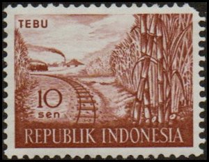 Indonesia 495 - Mint-NH - 10s Sugar Cane / Railroad (1960)