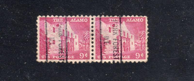 US 1043 Alamo Pre Cancelled Pair