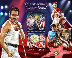 Queen Freddie Mercury Stamps Liberia 2020 MNH Music Famous People 2v S/S