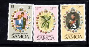 SAMOA #558-560  1981  ROYAL WEDDING   MINT  VF NH  O.G