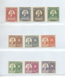 VENEZUELA 1949 SANTOS MICHELENA AND PLANE SET SCOTT 424-7, C272-7 MNH