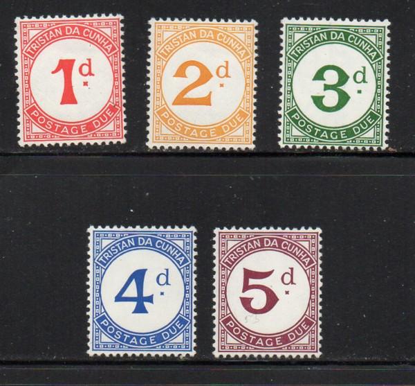 Tristan da Cunha Sc J1-5 1957 Postage Due stamp set mint NH