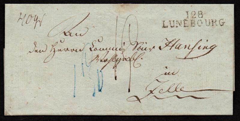 $German Stampless Cover, Lunebourg (department 128)