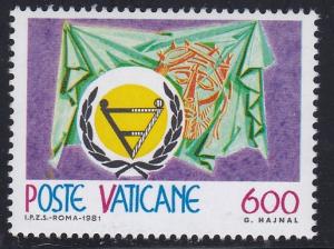 Vatican # 691, Year of the Disabled, NH, 1/2 Cat