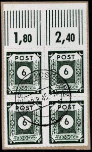 Germany,Sc.#15N5 used, examined Ströh,Michel#43 G, Margin, postmaster separation