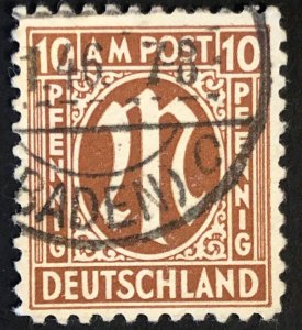 10p deutschland   , stamp ge6 used nice perf. Fine condition