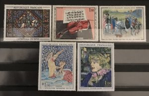 France 1965 #1113-7, Paintings, MNH.