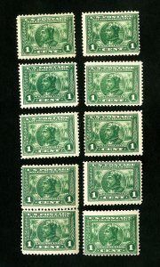 US Stamps # 397 F-VF Lot of 10 OG NH Scott Value $350.00