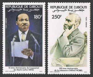 Djibouti C180-C181,MNH.Michel 369-370. Martin Luther King, Alfred Nobel, 1983.