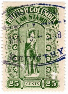 (I.B) Canada Revenue : British Columbia Law Stamp 25c