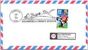 US SPECIAL EVENT COVER POSTMARK SYLVESTER & TWEETY AT SUMMIT N.J. 1998