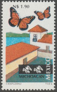 MEXICO 1790, N$1.90 Tourism Michoacan, butterflies. Mint, Never Hinged F-VF.