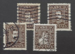 Denmark SC#172-175 Used F-VF SCV$28.00...Worth a Close Look!