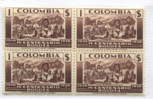 Columbia 1938 $1 block of 4 mint NH