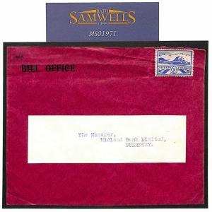 MS1971 WW2 Cover CHANNEL ISLANDS JERSEY German Occupation 1943 *BILL OFFICE* Red