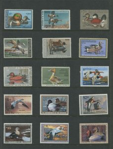 United States Federal Hunting Duck Stamps #RW1-RW60 Mint Lightly Hinged VF Set 