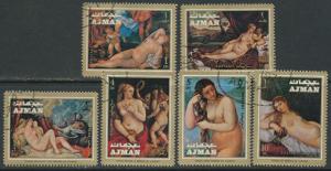 Ajman canceled set, Paintings