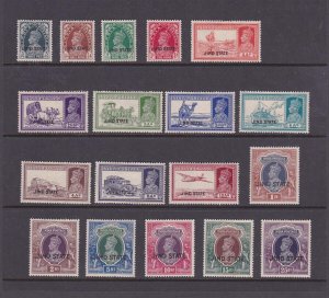 India Jind 1937 Sc 133-150 Or SG 109-126 KGVI set MH