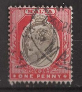 Malta # 23  King Edward VII bi-color   wmk.2  (1) VF  Used