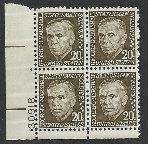 UNITED STATES SC# 1289 PL#30918 LL B/4 FVF/MNH 1967